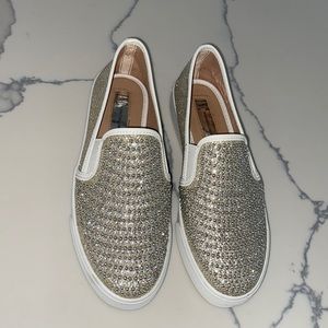 Sparkly slip on sneakers